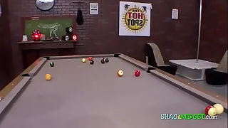 Midget turned on high while playing pool